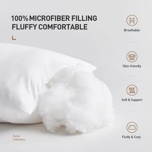 Acanva 16 x 16 Premium Hypoallergenic Polyester Stuffer Square Form Sham Throw Pillow Inserts, 16 in, White 2 Count