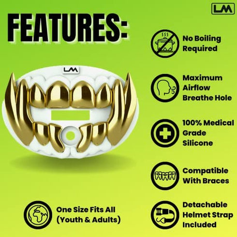 Loudmouth Football Mouth Guard | 3D Beast Chrome Adult and Youth Mouth Guard | Mouth Piece for Sports | Maximum Air Flow Mouth Guards
