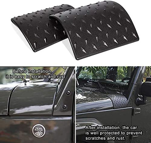 Danti Black Cowl Body Armor Outer Cowling Cover for Jeep Wrangler JK JKU Unlimited Rubicon Sahara X Off Road Sport 2007-2018(Pack of 2)