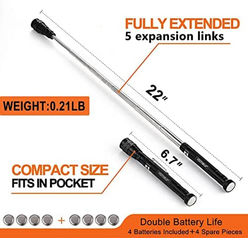 VEITORLD LED Telescoping Magnetic Pickup Tools, Gifts for Men Dad Husband Him From Daughter Son, Valentines Day, Unique Birthday Gift Ideas for Boyfriend Grandpa Women