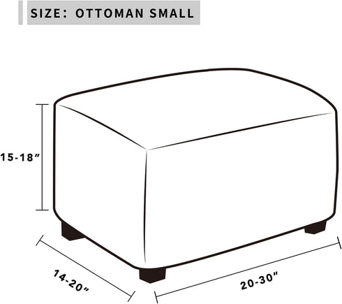 Easy-Going Stretch Ottoman Cover Folding Storage Stool Furniture Protector Soft Rectangle slipcover with Elastic Bottom(Ottoman Small,Light Gray)