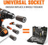 Universal Socket Tool Men Gifts - Sockets Set Super Grip with Adapter Drill Christmas Stocking Stuffers Birthday Gifts for Dad Husband Women Him Father Boyfriend Cool Gadgets Handy Stuff (7-19mm)