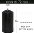 3 Pack 3x6 Inches 70 Hour Long Burning Unscented Pillar Candles, Dripless and Smokeless Candles for Home Weddings Restaurant Spa Church - Black