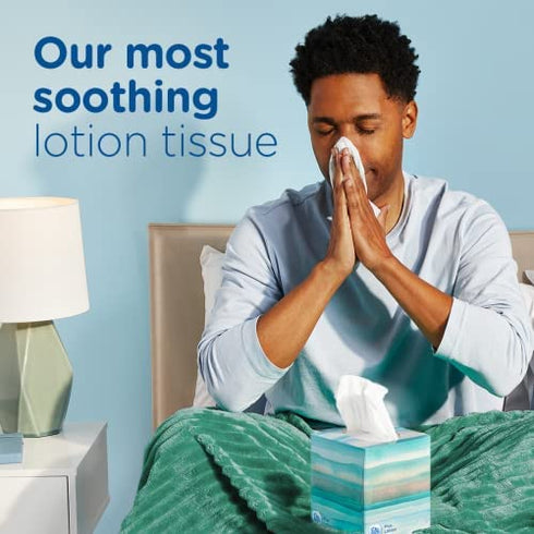 Puffs Plus Lotion Facial Tissues, 1 Family Box, 124 Tissues per Box