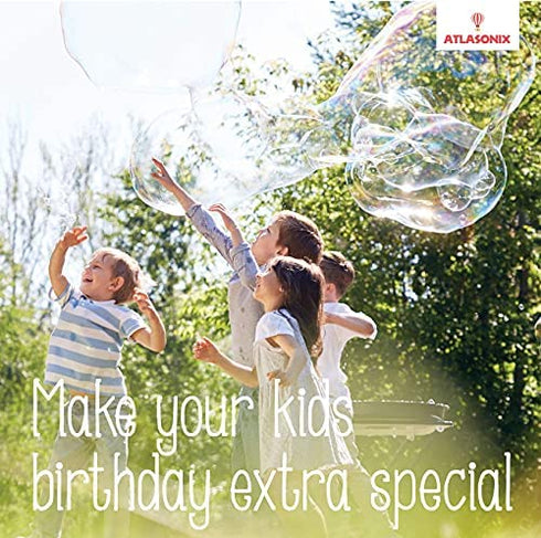Atlasonix Giant Bubbles Mix - Makes 7 Gallons of Big Pure Bubble Solution for Kids | Non Toxic All Natural Bubble Concentrate for The Largest Bubbles | Birthdays, Outdoor Family Fun