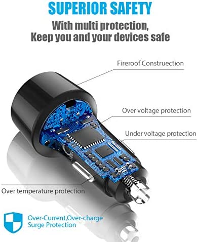 USB C Car Charger 48W, Deep Dream USB C Car Adapter Fast Charging, PD & QC3.0 Cigarette Lighter Adapter Compatible with iPad, iPhone 14 Plus Pro 13 12 11, Samsung Galaxy S22 S21 S20, Google Pixel