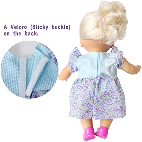 BOBO clothes Set of 6 For 12-14-16 Inch Alive Lovely Baby Doll Clothes Dress Outfits Costumes Dolly Pretty Doll Cloth Handmade Girl Christmas Birthday Gift (16)