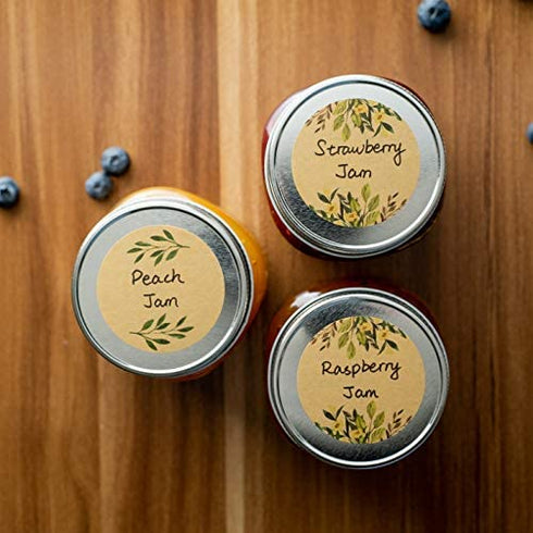 MONEST (500pc/Roll) 2" Label Stickers for Jars and Lids -(Floral Color)- Pantry Labels | Mason Jar Labels | Sticker Labels | Canning Labels | Spice Labels | Bottle Labels | Mason Jar Labels