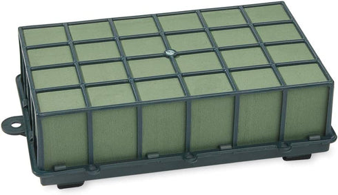 FloraCraft Floral Cage Arranger with Floral Wet Foam 3.75 Inch x 7 Inch x 12.75 Inch Green