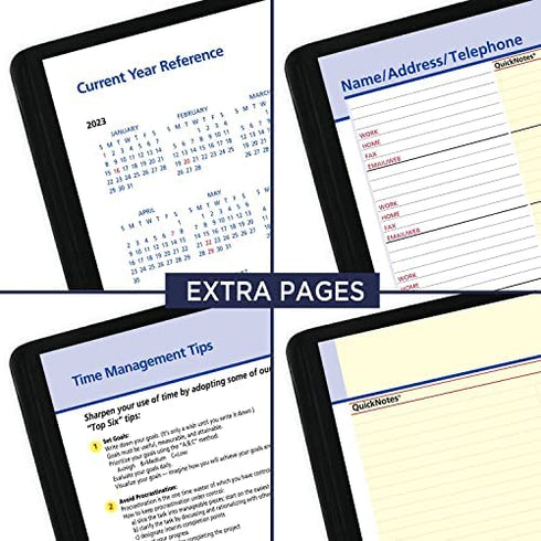 AT-A-GLANCE 2023 Weekly & Monthly Planner, QuickNotes, Hourly Appointment Book, 5" x 8", Small, Monthly Tabs, Pocket, Black (760205)