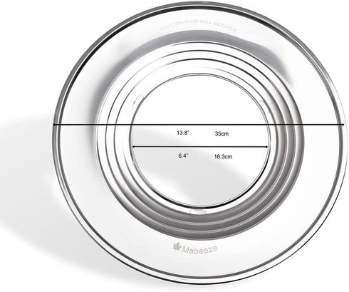 Mabeeze Steamer Ring Stainless Steel Adapter fits 8 to 13 inches Steamers and Pots, for Bamboo Baskets and Steamer Pots - 10 Paper Liners included