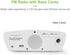 Reacher Simple Alarm Clock Radio with USB Charger Port, FM Radio, Dimmer, 6 Snoozes 9-Minute intervals, Adjustable Alarm Volume for Heavy Sleepers, for Bedrooms (White)