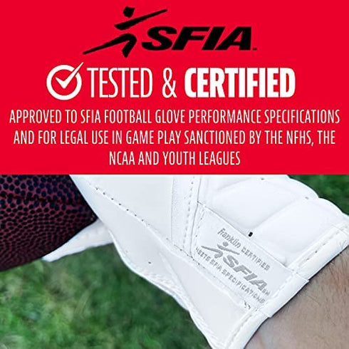 Franklin Sports Football Receiver Gloves - Adult and Youth Football Receiver Gloves - Extra-Grip Premium Football Gloves for All Ages - Hi-Tack - SFIA Approved