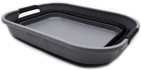 SAMMART 17.5L (4.6 Gallon) Small Collapsible/Foldable/Pop Up/Portable Washing Tub, Water Capacity 13.5L (1, Grey/Black)