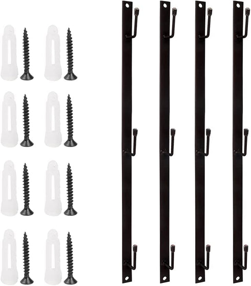 Tonxus 4 Sets Metal Coffee Mug Rack - Vertical Narrow Wall Mounted Large Cup Holder Kitchen Storage Display Organizer Hooks for Coffee Mugs,Tea Cups (BLACK)