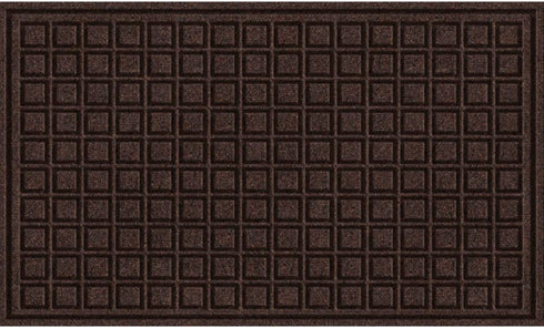 Textures Blocks Entrance Door Mat, 18-Inch by 30-Inch, Walnut