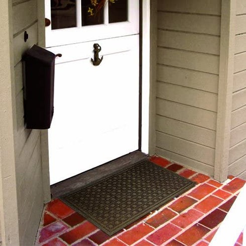 Textures Blocks Entrance Door Mat, 18-Inch by 30-Inch, Walnut