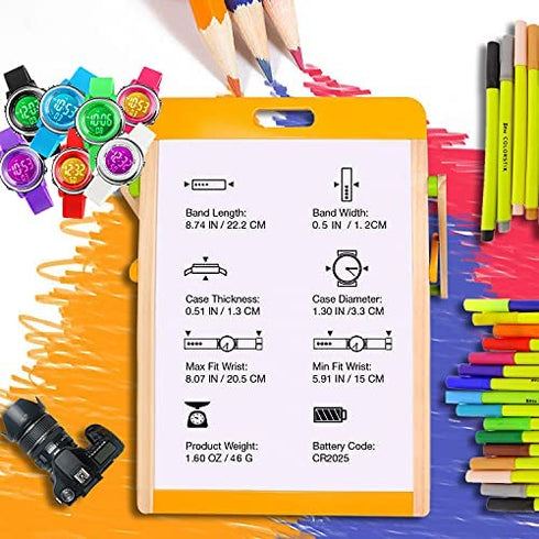 Kids Digital Sport Waterproof Watch for Girls Boys, Kid Sports Outdoor LED Electrical Watches with Luminous Alarm Stopwatch Child Wristwatch