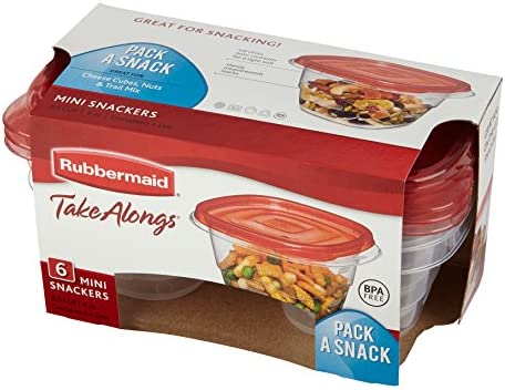 Rubbermaid - Mini Food Storage Containers, (0.5 Cup), (6 Pack)