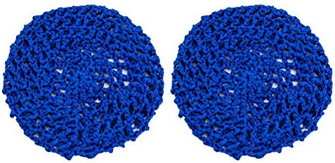 AUEAR, Mesh Crochet Hair Net Thick Short Hair Net Snoods Cover Women Hairnet for Sleeping (3 Pack, Blue)