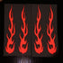 Red Hot Rod Flame Fire Tribal Retro Reflective Decals Sticker for Helmet Cane Bicycle 1"x5", 4 pack