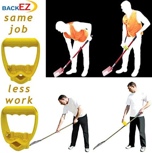 Back-Saving Tool Handle Labor-Saving Ergonomic Shovel or Rake Handle Attachment Yellow
