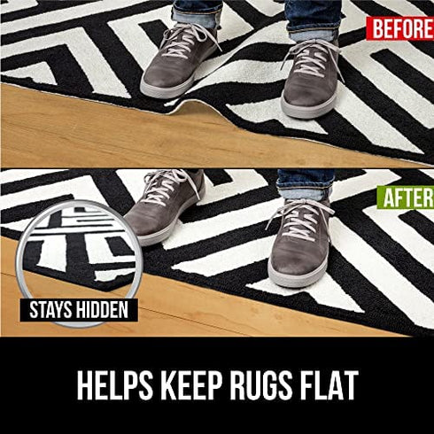 Gorilla Grip Extra Strong Rug Pad Gripper, Grips Keep Area Rugs in Place, Thick, Slip and Skid Resistant Pads for Hard Floors, Under Carpet Mat Cushion and Hardwood Floor Protection, 4 FT Round