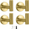 NearMoon Bath Towel Hooks- SUS 304 Stainless Steel Robe Hook Holder, Heavy Duty Coat Hook for Bathroom Livingroom Hotel Kitchen Garage, Wall Mounted- 4 Pack (Brushed Gold)