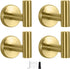 NearMoon Bath Towel Hooks- SUS 304 Stainless Steel Robe Hook Holder, Heavy Duty Coat Hook for Bathroom Livingroom Hotel Kitchen Garage, Wall Mounted- 4 Pack (Brushed Gold)