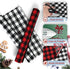 Christmas Red Black Buffalo Plaid - 12 Sheets 12 x 12 Inch Heat Transfer Vinyl Red & Black Plaid Fabric Printed Vinyl Sheets Adhesive Iron on Vinyl for Clothes