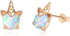 Rose Gold Unicorn Earrings for Girls, Hypoallergenic S925 Sterling Silver Stud Earrings ARSKRO Fire Opal Mini Tiny Cute Animal Earring Jewelry Gifts for Kids