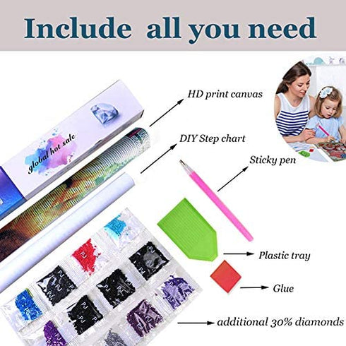 XLJ DIY 5D Diamond Painting Kits for Adults, Disney Diamond Art for Kids, Stitch Diamond Dotz Painting for Home Wall Decor 16x12 Inch (Stitch) (Stitch)