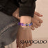 sjavocado 50pcs Assorted European Large Hole Beads ,Resin Glass Imitation Metal Spacer Charms Bead for DIY Crafts Bracelets Necklaces Jewelry Making (Purple)