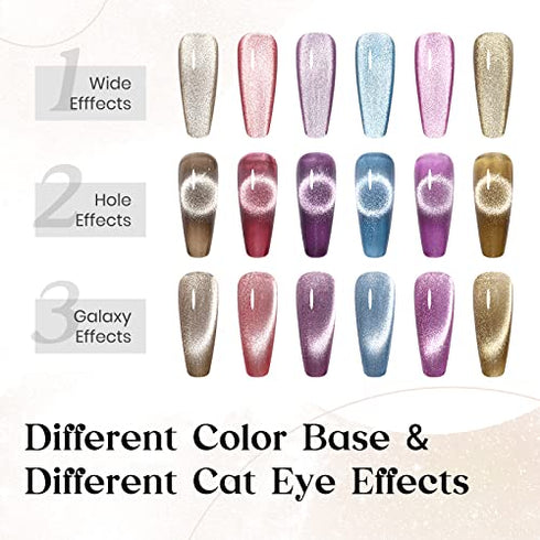 SUPWEE 10ml Silver Cat Eye Gel Nail Polish Universal Bright Glitter Cat Eye Gel Magnetic Nail Polish Gel Art Manicure DIY at Home Soak Off UV Gel with Magnet