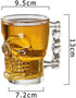 King International Skull Beer Mug| Set of 2| 17.7 Oz| Glass Beer Draft Mug glasses| HALLOWEEN SKULL| Gothic Decor| Glass Beer Mug| Whisky/Wine/Vodka Glass for Your Home Bar