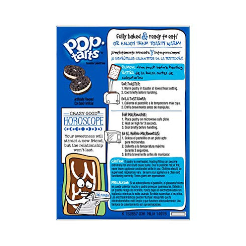 Pop-Tarts Breakfast Toaster Pastries, Frosted Cookies and Creme Flavored, 14.1 Oz (Pack of 8)