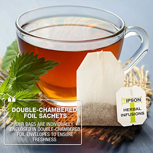 Tipson Tulsi Herbal Infusion - Hibiscus - 25 Organic Tea Bags - Caffeine Free - NonGMO - Gluten Free- Double Chambered Foil Enveloped Bags