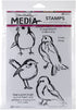 Dina Wakley Media Cling Stamps 6"X9", Scribbly Birds