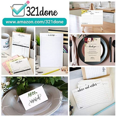 321Done Order Form Pad, 3.4x5.5 Handheld 2-Part Carbonless, Made in USA, Carbon Duplicate Copy Sales Receipt Form, Invoice Booklet, Cute for Small Boutique Business (50 Sets) White/Yellow