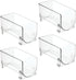mDesign Plastic Free-Standing Wine Set Rack Storage Organizer for Kitchen Countertops, Pantry Cabinet, Fridge Organization - Holds Water Bottle and Alcohol Bottles - 4 Pack - Clear