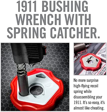 Real Avid 1911 Smart Wrench - 1911 Barrel Bushing Wrench, Government & Oficer, Rubberized Non-Slip Outer Ring , Gray