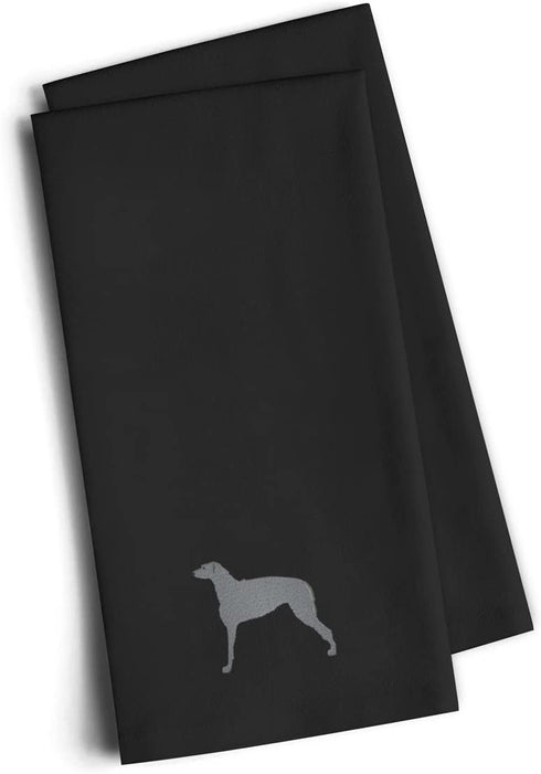 Caroline's Treasures BB3396BKTWE Scottish Deerhound Black Embroidered Kitchen Towel Set of 2, 19 X 25, Multicolor
