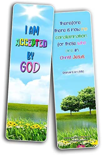 Christian Bookmarks for Kids - Identity in Christ (60 Pack) - Perfect Gift Away for Sunday School and Ministries - VBS Sunday School Easter Baptism Thanksgiving Christmas Rewards Encouragement