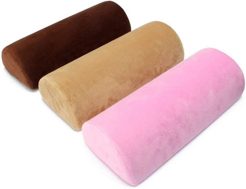 SKYZONAL Half Moon Bolster Pillow for Legs Back Neck Lumbar Spine Knee Pain Relief Memory Foam Support Pillow (Yellow)