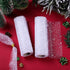 4 Rolls Christmas Poly Mesh Ribbon 10 Inch x 16 Yards, Snow Poly Mesh Ribbon Tree Decoration Mesh Ribbon Snowball Decorated Mesh Ribbon for Christmas Party Box Decoration (White)