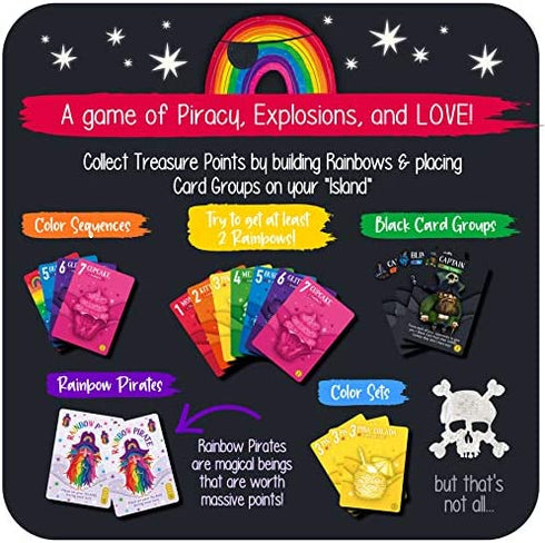 Rainbow Pirates Card Game - New! - Fun 2-5 Player Family-Friendly Party Games for Adults, Teens & Kids