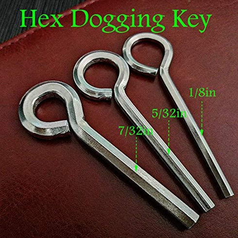 QOFOWIN 5/32” Standard Hex Dogging Key with Full Loop, Allen Wrench Door Key for Push Bar Panic Exit Devices, Solid Metal - 10 Packs.(5/32, silver)