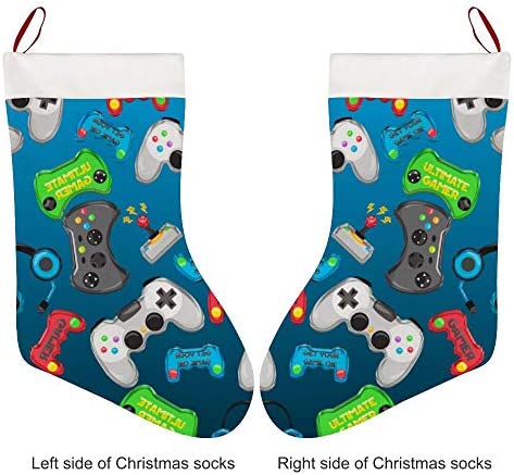 Thewar Video Games Christmas Stockings Personalized Xmas Stockings Hanging Ornaments Candy Gift Bags for Family Holiday Xmas Party Decorations