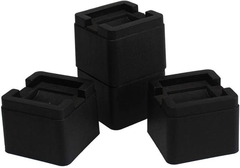 Muhome 3 Inch Heavy Duty Bed Risers Durable and Stackable Bed Lifts Fits to Casters or Legs of Sofa, Table, Couch and Bed Frame (4 Pack)