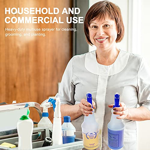 Plastic Spray Bottle, Empty Spray Bottles (2 Pack 24 Oz), Bealee All-Purpose Sprayer for Cleaning Solutions, Bleach Spray, Planting, BBQ, Mist & Stream Water Spraying Bottle with Adjustable Nozzle